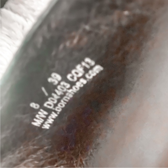 BORN GOOD CONDITION BLACK  MULE LOAFER 8M HIGH HEEL BLACK WITH BRAID AND BUCKLE - Picture 7 of 11